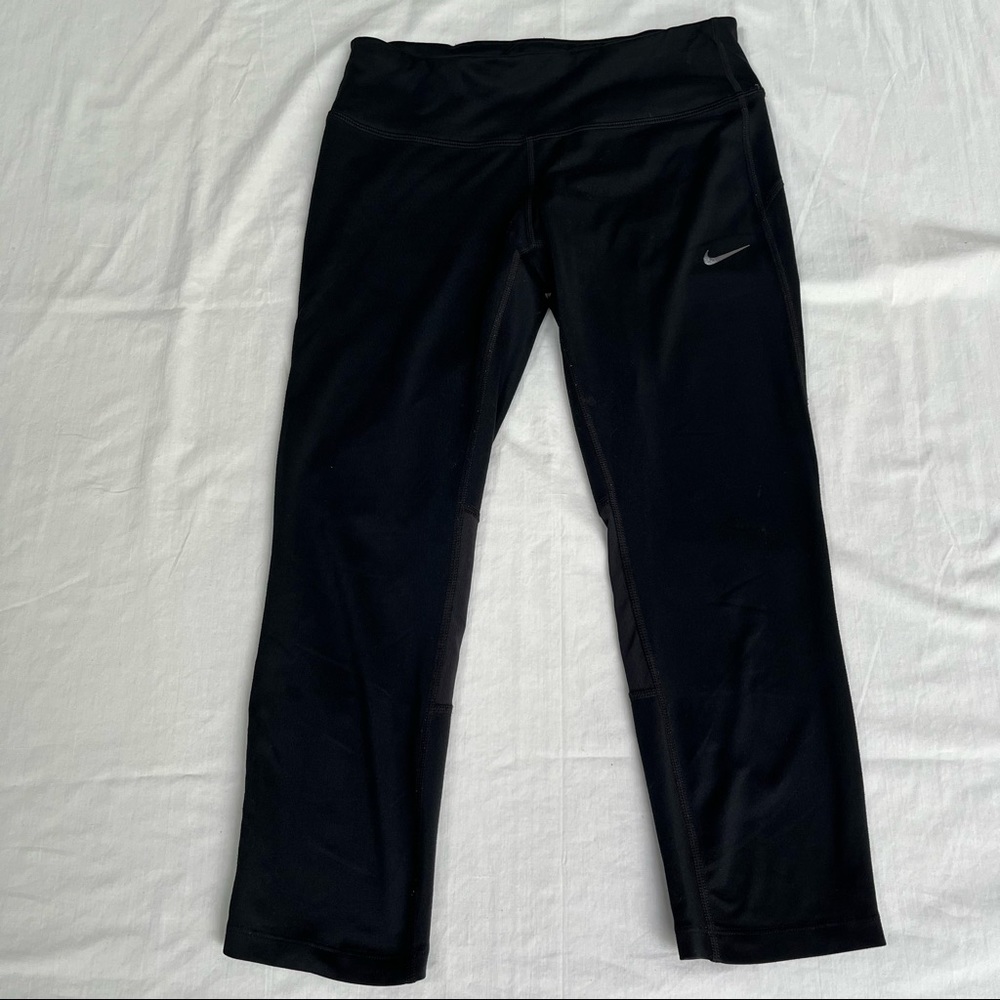 Nike Dri-Fit Epic Run Black Running Capri Pants w/Mesh Calf Panel - Size Small